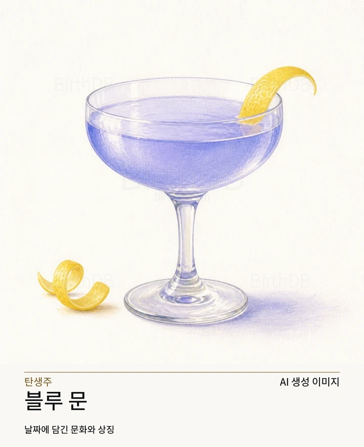 블루 문 BirthDB AI 상징 일러스트