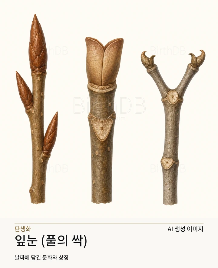 5월 23일 탄생화 잎눈 (풀의 싹) AI 상징 일러스트
