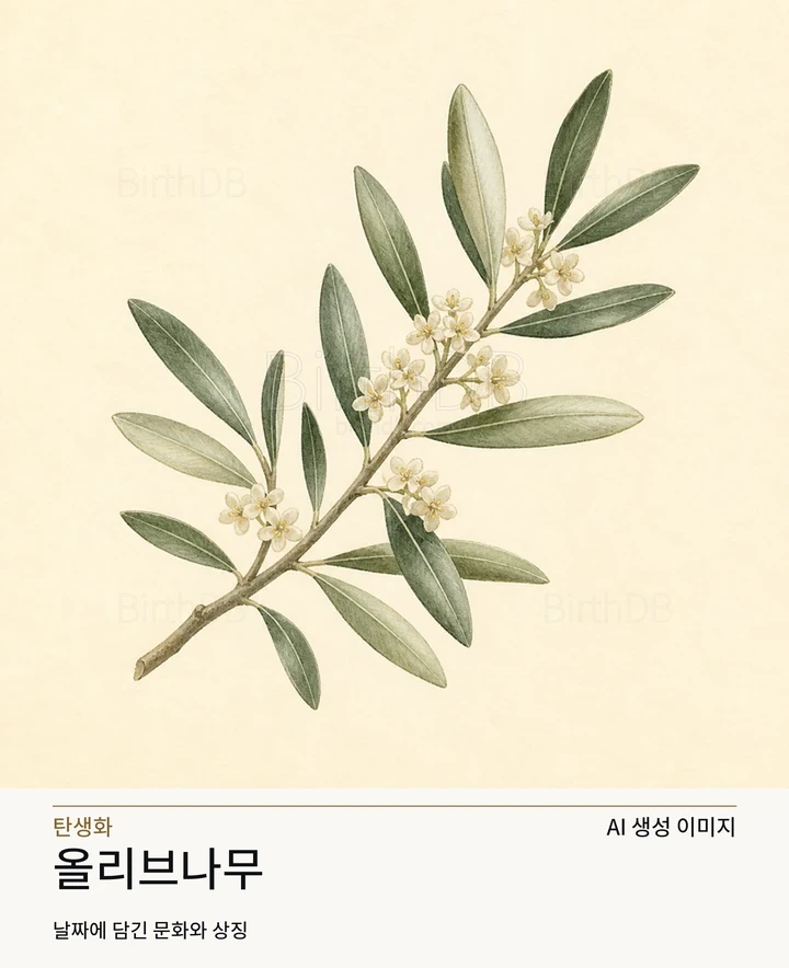 5월 26일 탄생화 올리브나무 AI 상징 일러스트