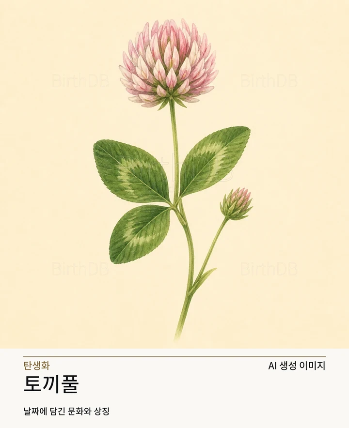5월 29일 탄생화 토끼풀 AI 상징 일러스트
