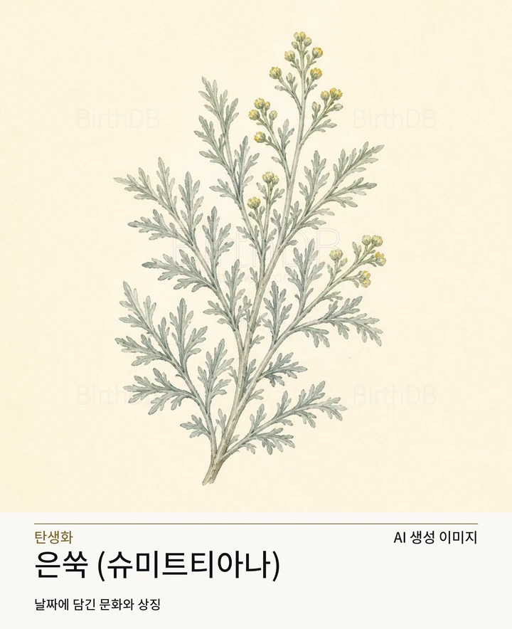 6월 7일 탄생화 은쑥 (슈미트티아나) AI 상징 일러스트