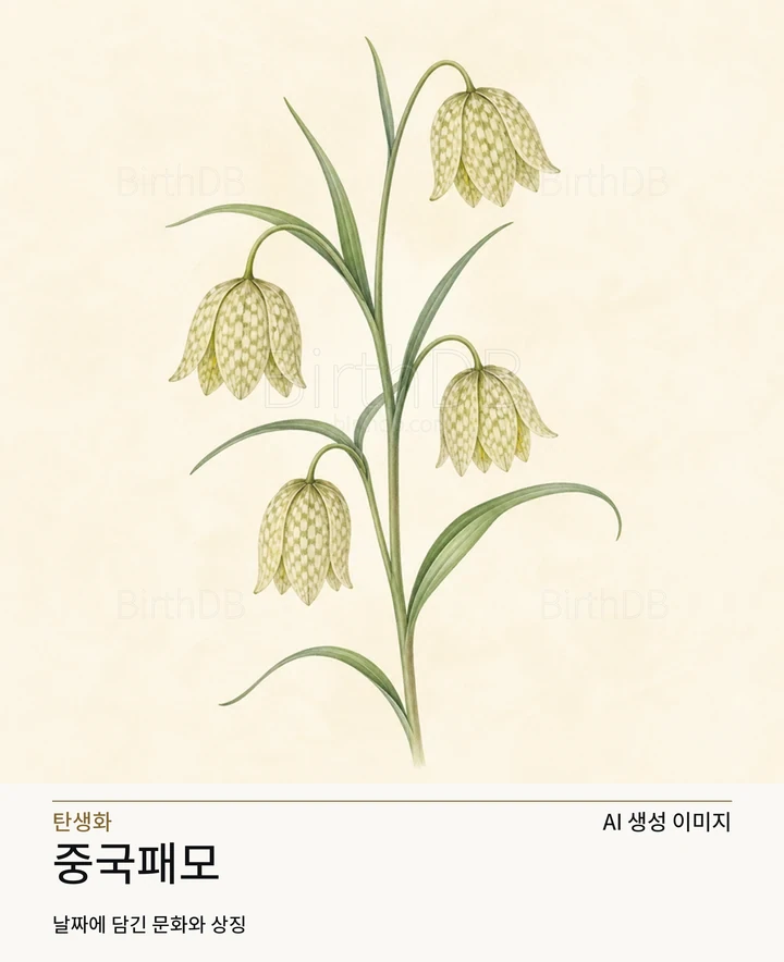 6월 11일 탄생화 중국패모 AI 상징 일러스트