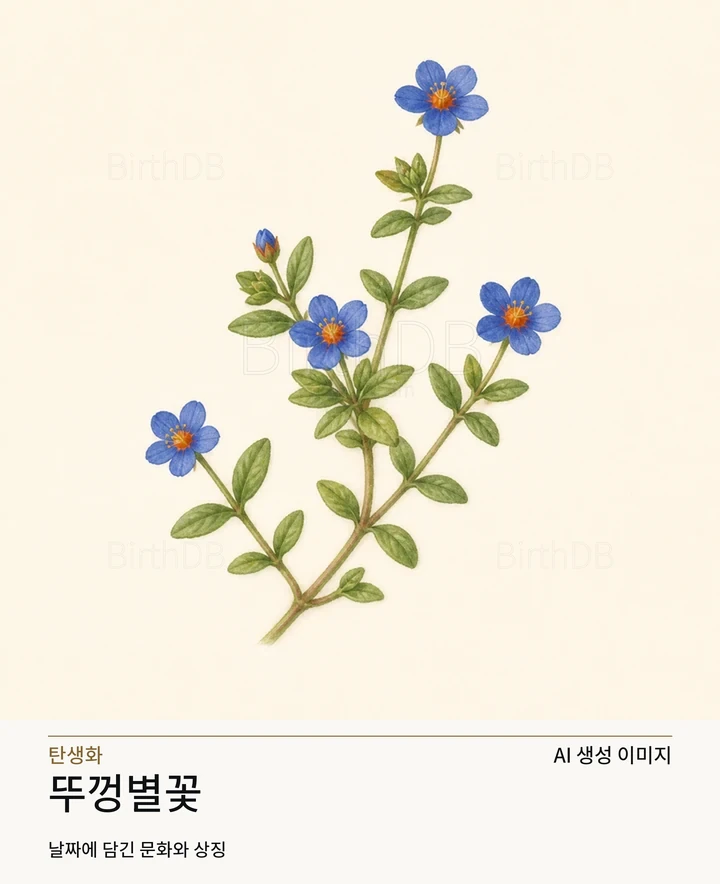 6월 14일 탄생화 뚜껑별꽃 AI 상징 일러스트