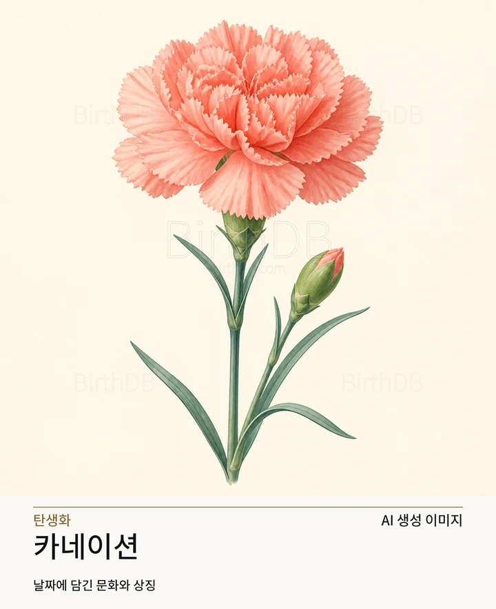 6월 15일 탄생화 카네이션 AI 상징 일러스트