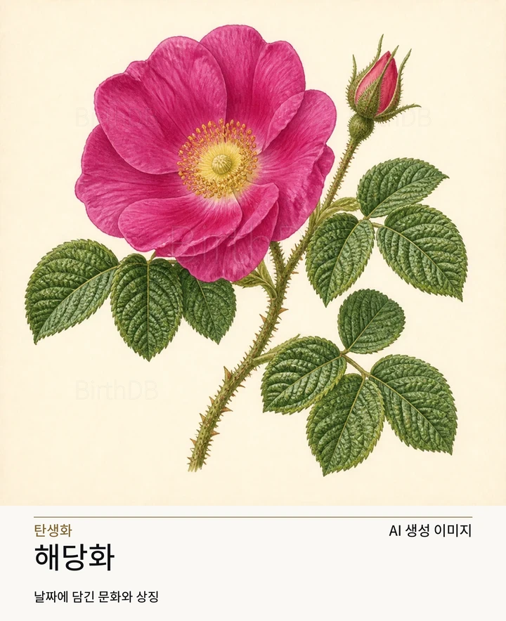 10월 29일 탄생화 해당화 AI 상징 일러스트