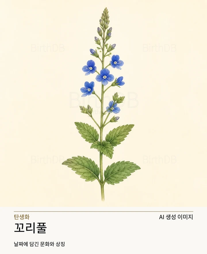 6월 20일 탄생화 꼬리풀 AI 상징 일러스트
