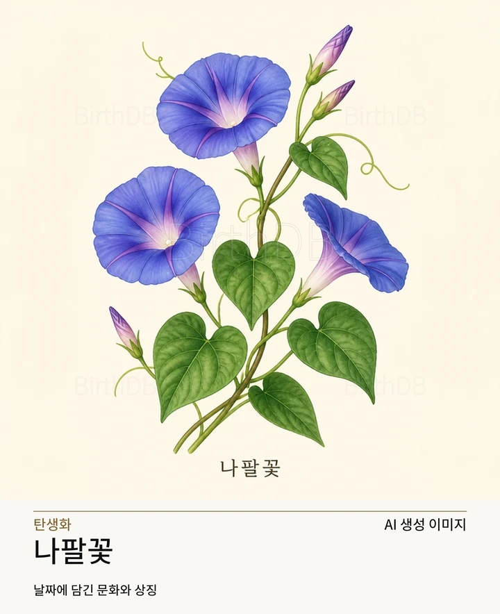 6월 25일 탄생화 나팔꽃 AI 상징 일러스트