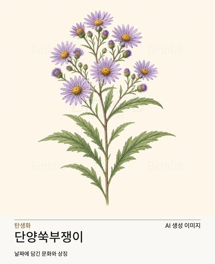 12월 11일 탄생화 단양쑥부쟁이 AI 상징 일러스트