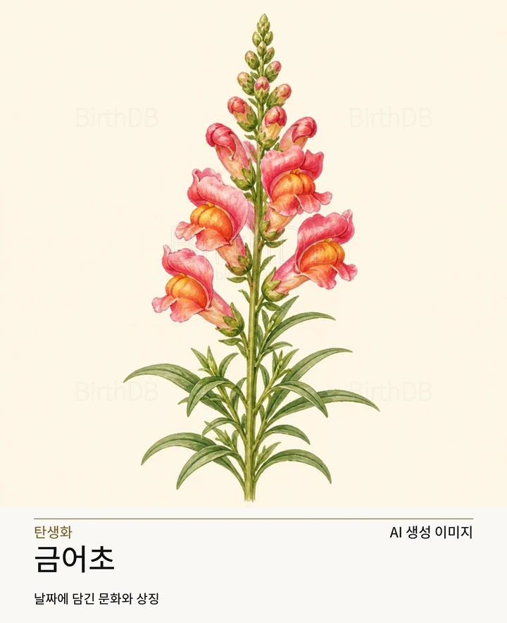 7월 2일 탄생화 금어초 AI 상징 일러스트