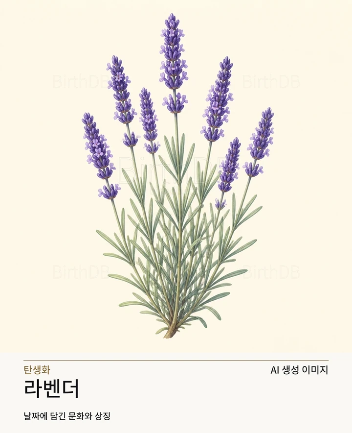 12월 3일 탄생화 라벤더 AI 상징 일러스트