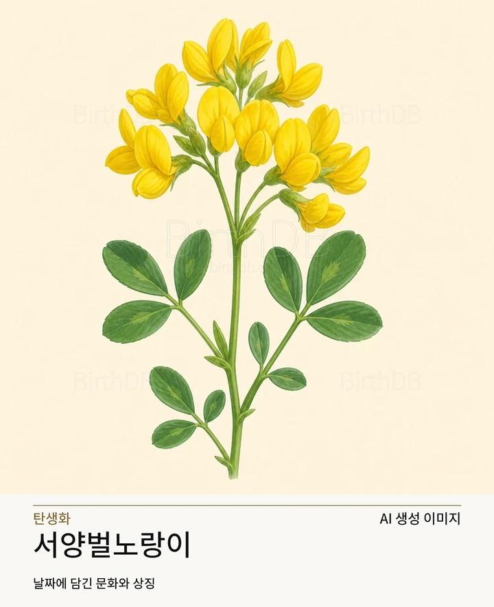 7월 8일 탄생화 서양벌노랑이 AI 상징 일러스트