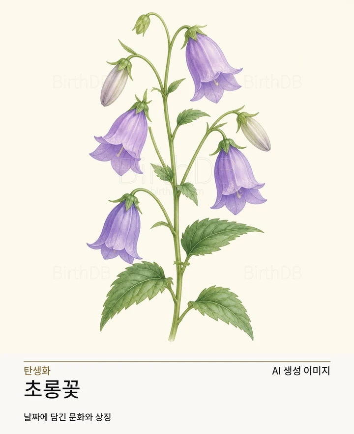 7월 10일 탄생화 초롱꽃 AI 상징 일러스트