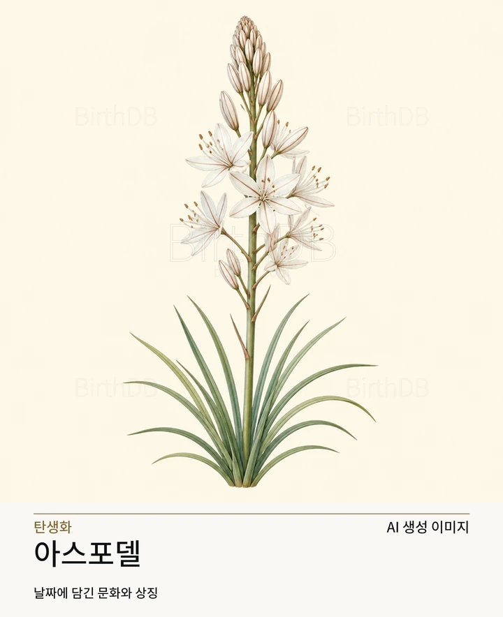 7월 11일 탄생화 아스포델 AI 상징 일러스트