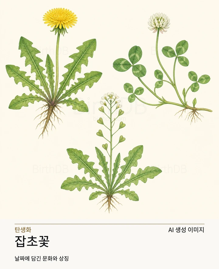 7월 13일 탄생화 잡초꽃 AI 상징 일러스트