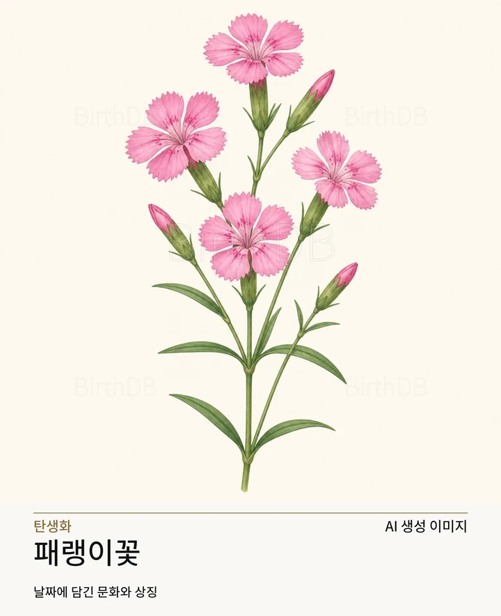 7월 22일 탄생화 패랭이꽃 AI 상징 일러스트