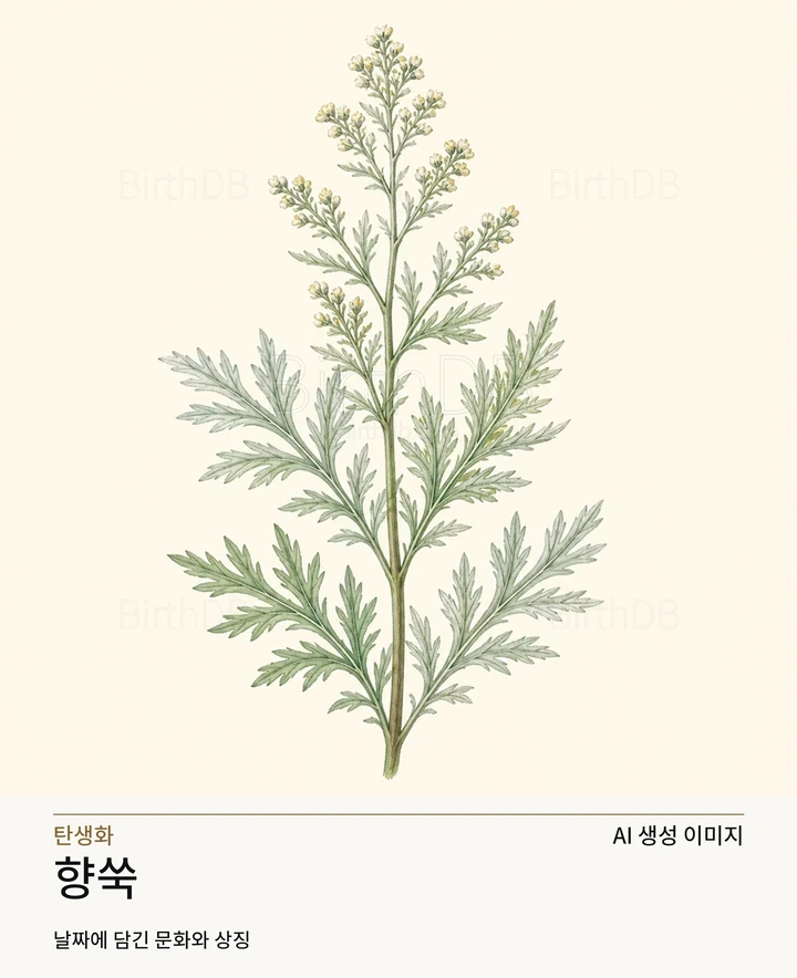 7월 26일 탄생화 향쑥 AI 상징 일러스트