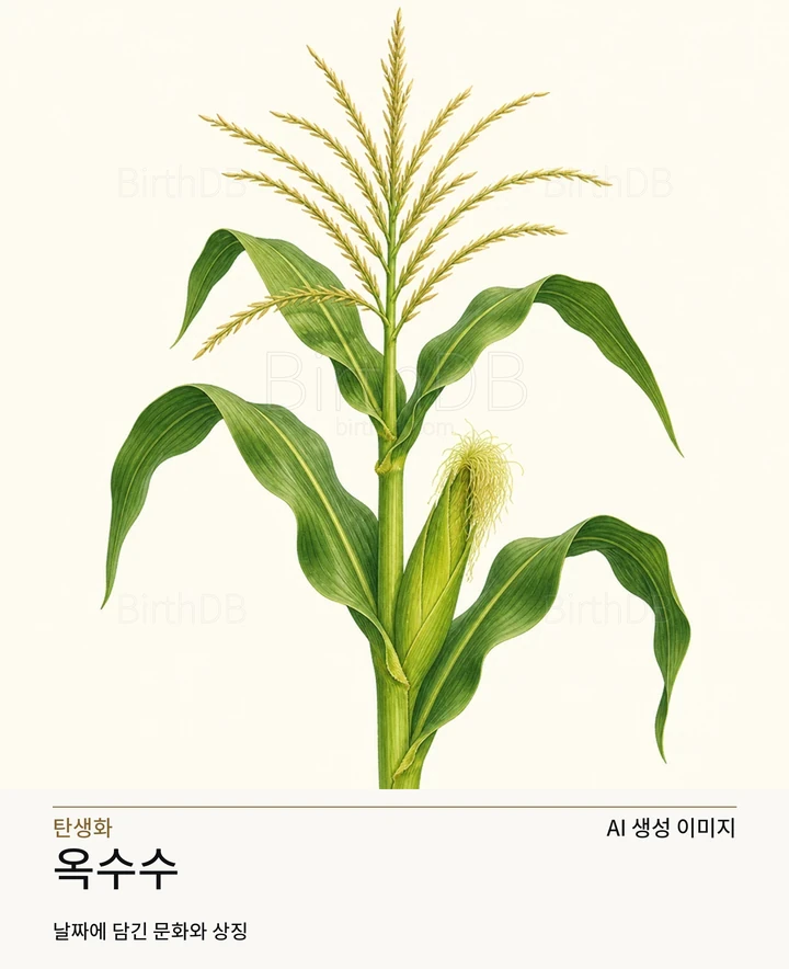 8월 4일 탄생화 옥수수 AI 상징 일러스트