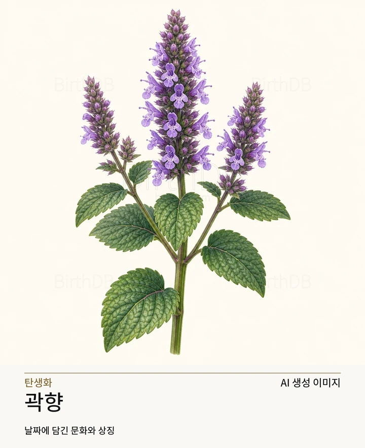배초향(약재명 곽향) BirthDB AI 상징 일러스트