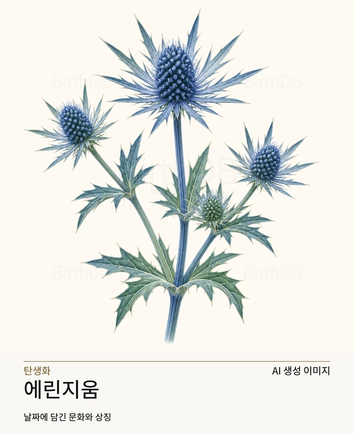 8월 28일 탄생화 에린지움 AI 상징 일러스트