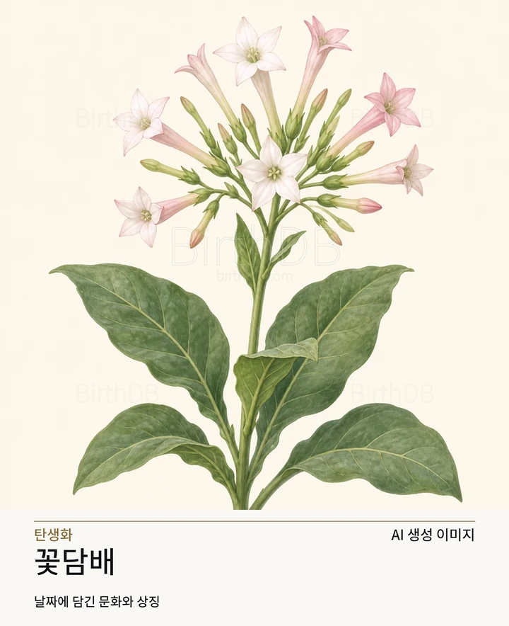 8월 29일 탄생화 꽃담배 AI 상징 일러스트
