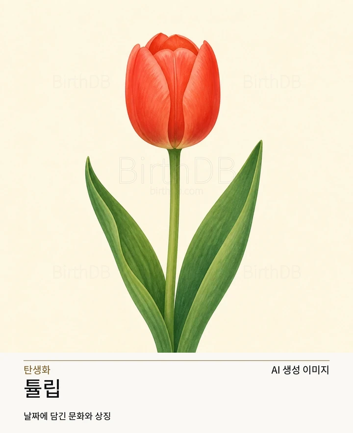 1월 7일 탄생화 튤립 AI 상징 일러스트