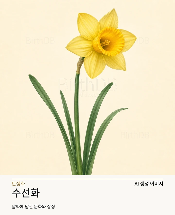1월 13일 탄생화 수선화 AI 상징 일러스트