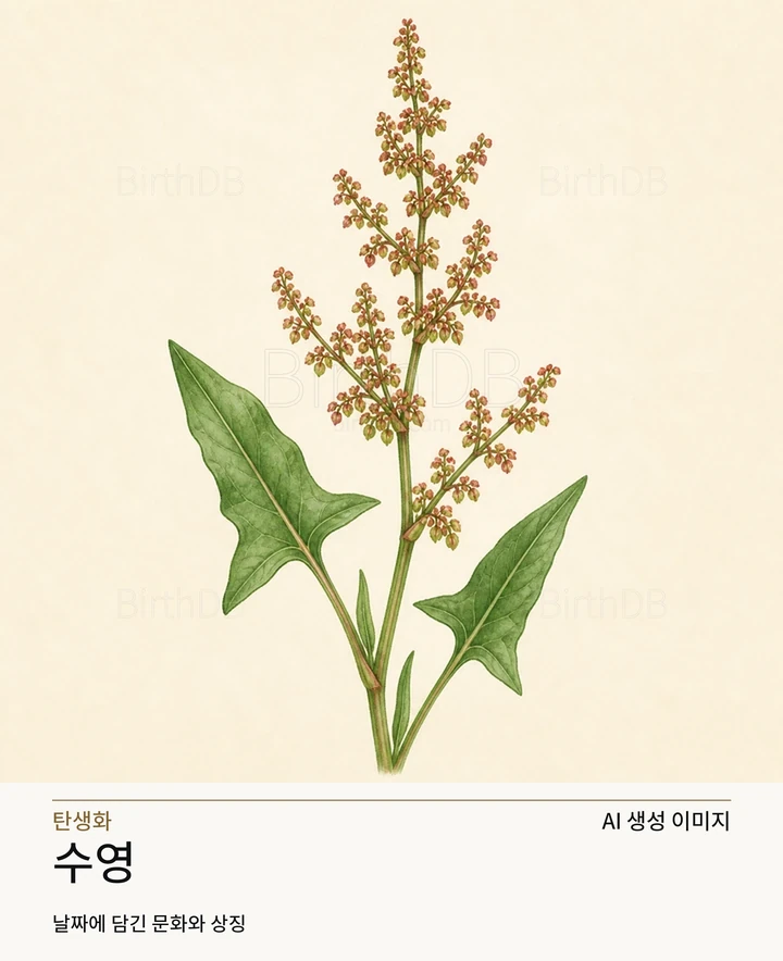10월 26일 탄생화 수영 AI 상징 일러스트