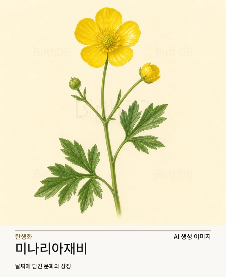 5월 2일 탄생화 미나리아재비 AI 상징 일러스트