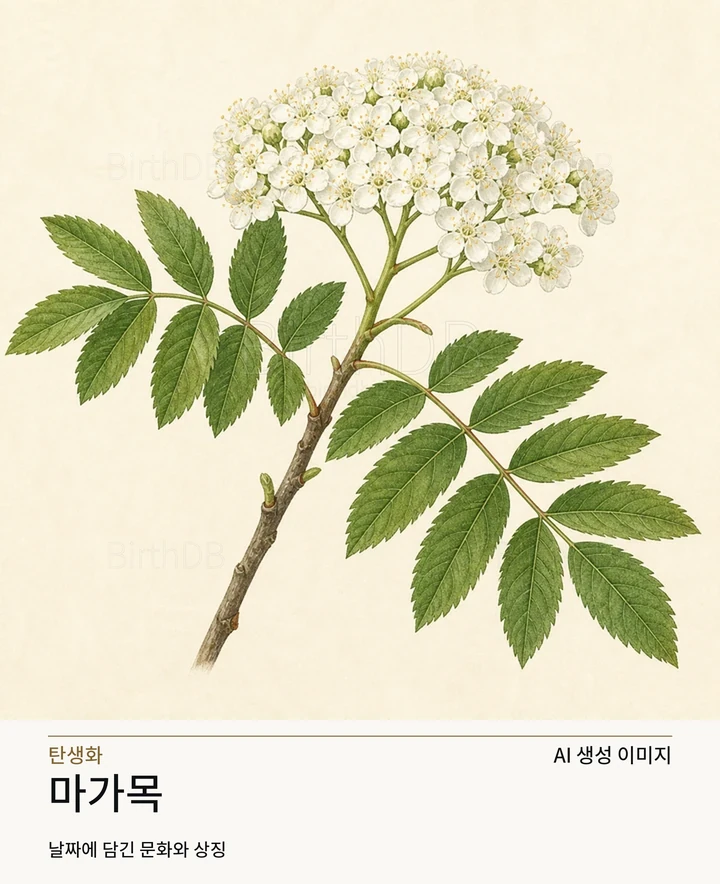 1월 27일 탄생화 마가목 AI 상징 일러스트