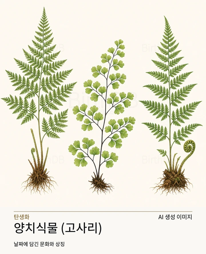 양치식물 (고사리) BirthDB AI 상징 일러스트
