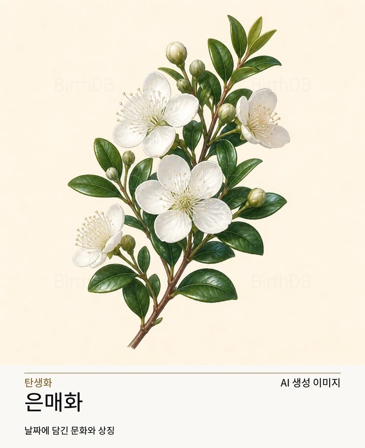 은매화 BirthDB AI 상징 일러스트