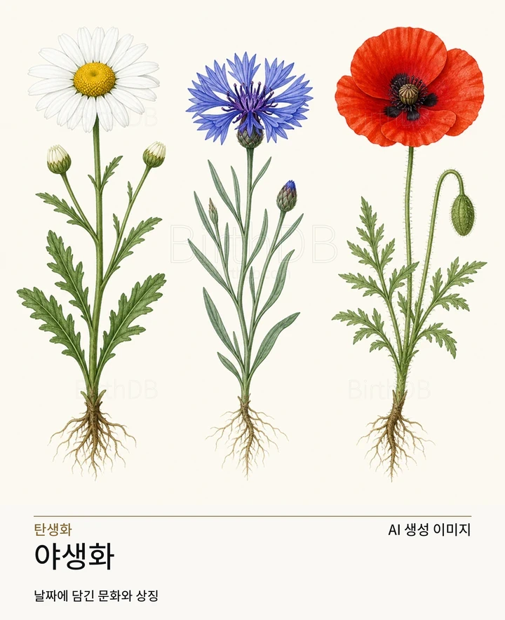 야생화 BirthDB AI 상징 일러스트