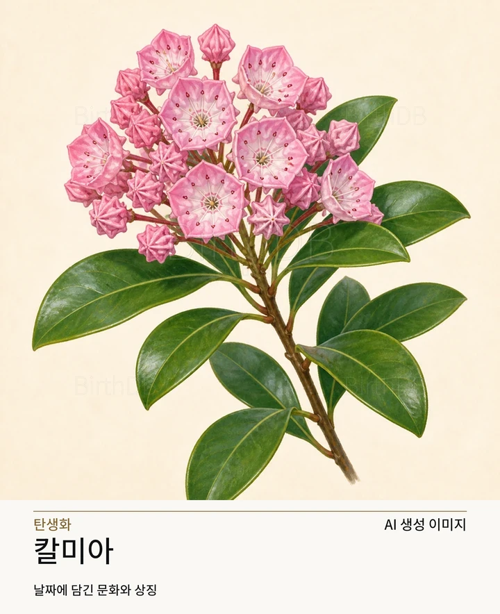 칼미아 BirthDB AI 상징 일러스트