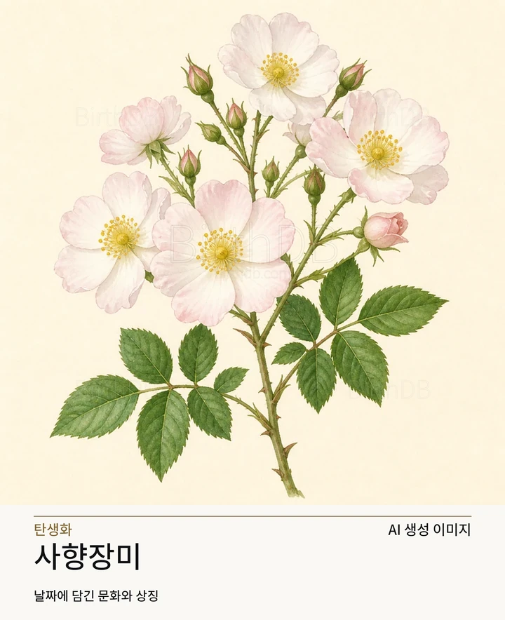 사향장미 BirthDB AI 상징 일러스트