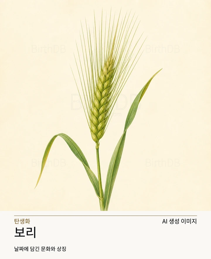 보리 BirthDB AI 상징 일러스트