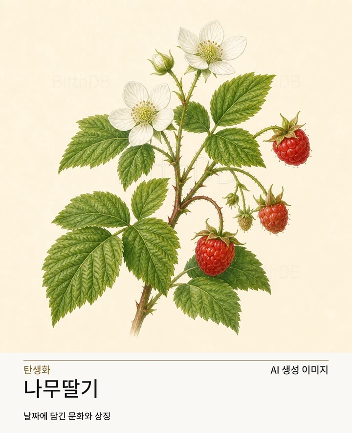 나무딸기 BirthDB AI 상징 일러스트
