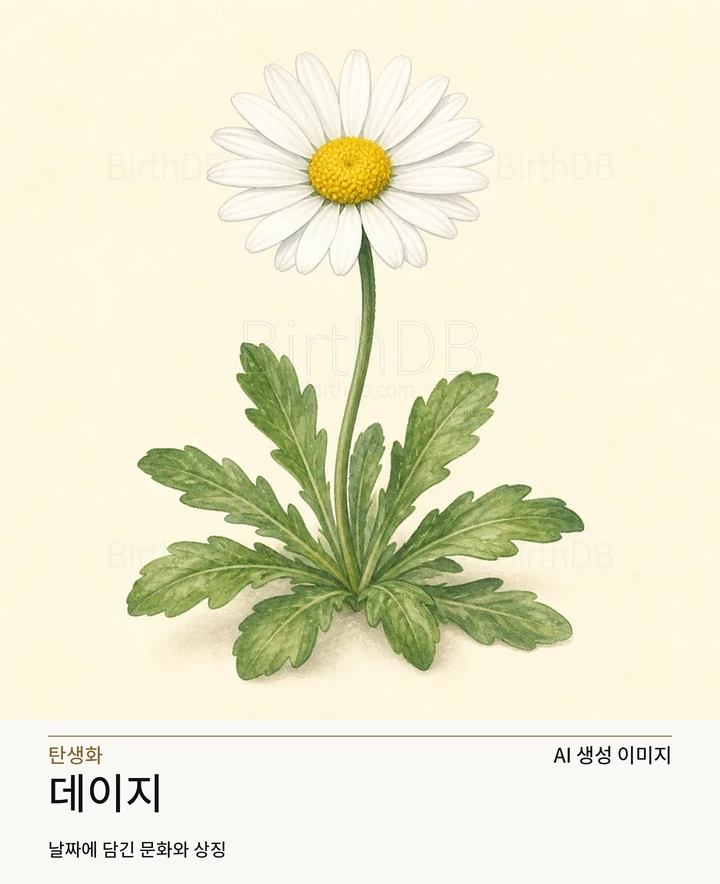 5월 27일 탄생화 데이지 AI 상징 일러스트