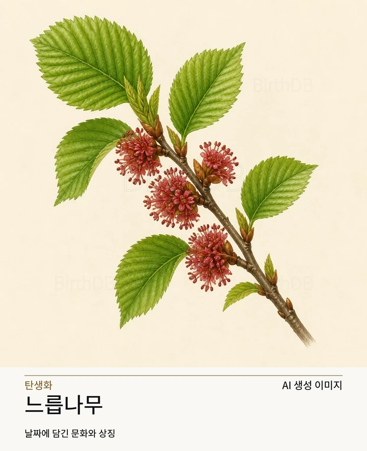 9월 5일 탄생화 느릅나무 AI 상징 일러스트