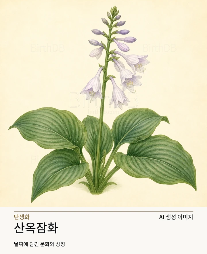 산옥잠화 BirthDB AI 상징 일러스트