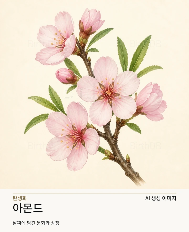아몬드 BirthDB AI 상징 일러스트