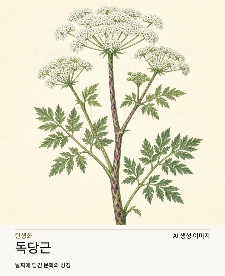 3월 15일 탄생화 독당근 AI 상징 일러스트