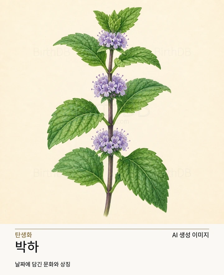 5월 28일 탄생화 박하 AI 상징 일러스트