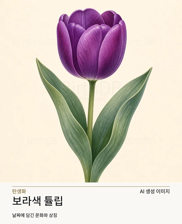 보라색 튤립 BirthDB AI 상징 일러스트