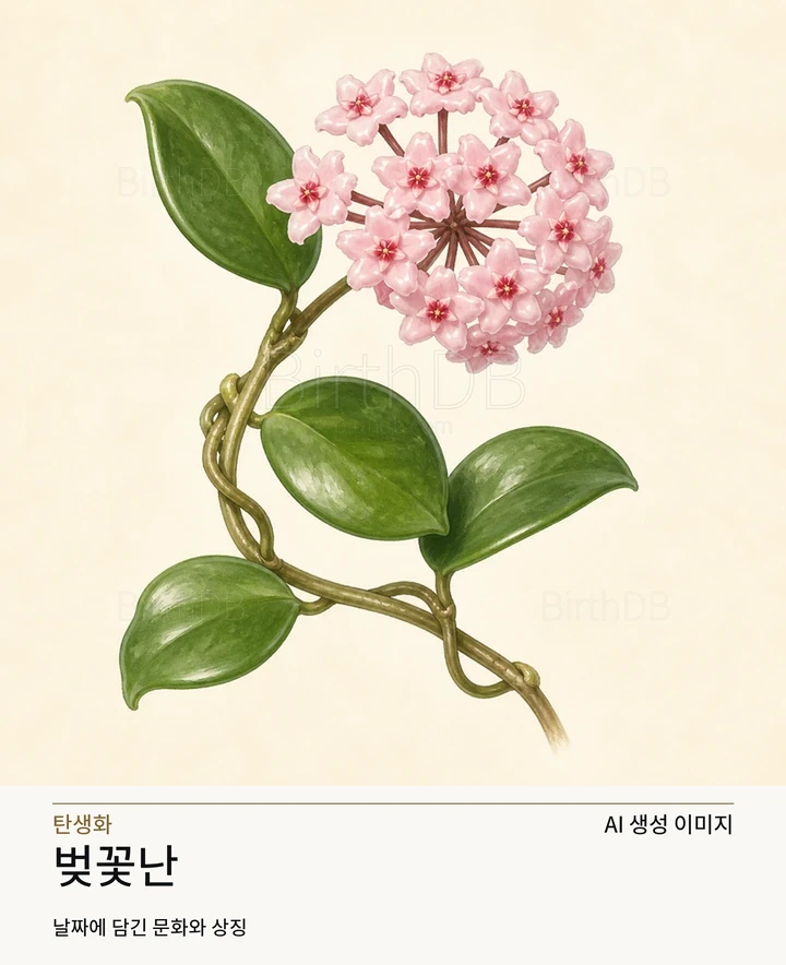 12월 17일 탄생화 벚꽃난 AI 상징 일러스트