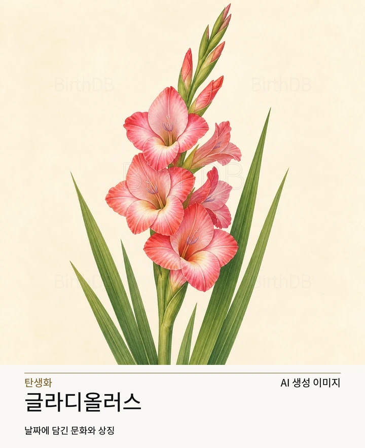 글라디올러스 BirthDB AI 상징 일러스트