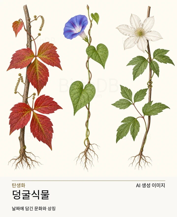 덩굴식물 BirthDB AI 상징 일러스트