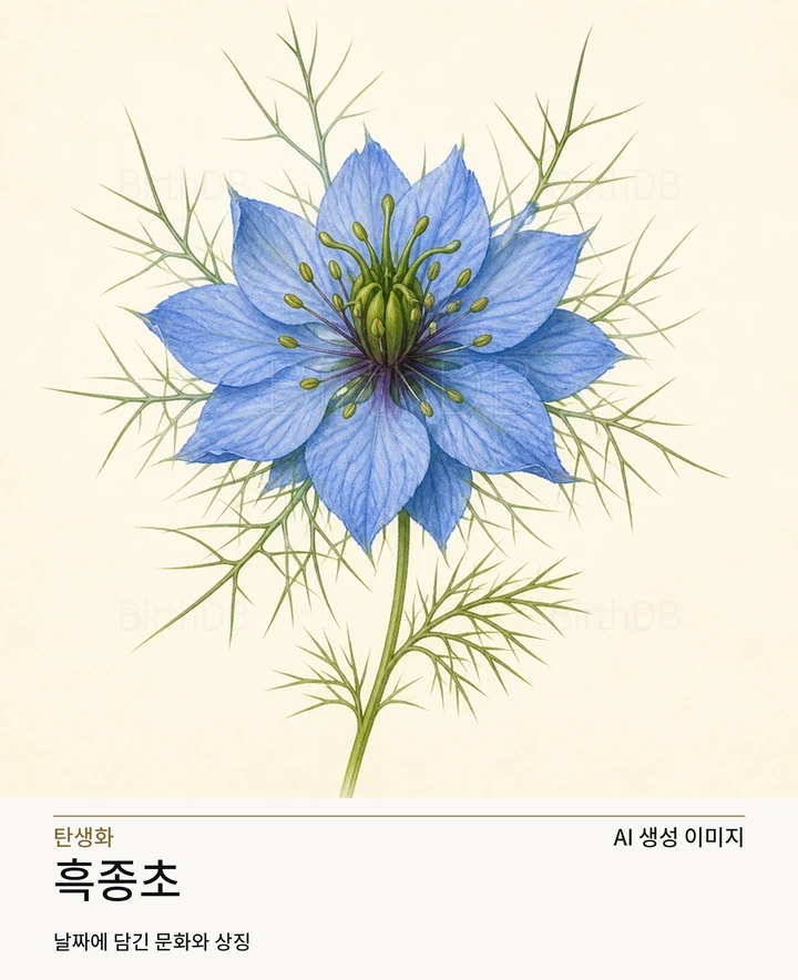 흑종초 BirthDB AI 상징 일러스트