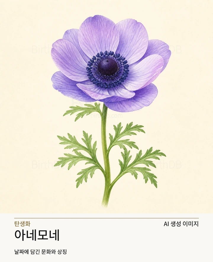 아네모네 BirthDB AI 상징 일러스트