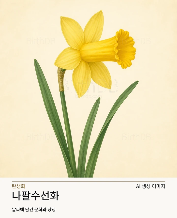 4월 3일 탄생화 나팔수선화 AI 상징 일러스트