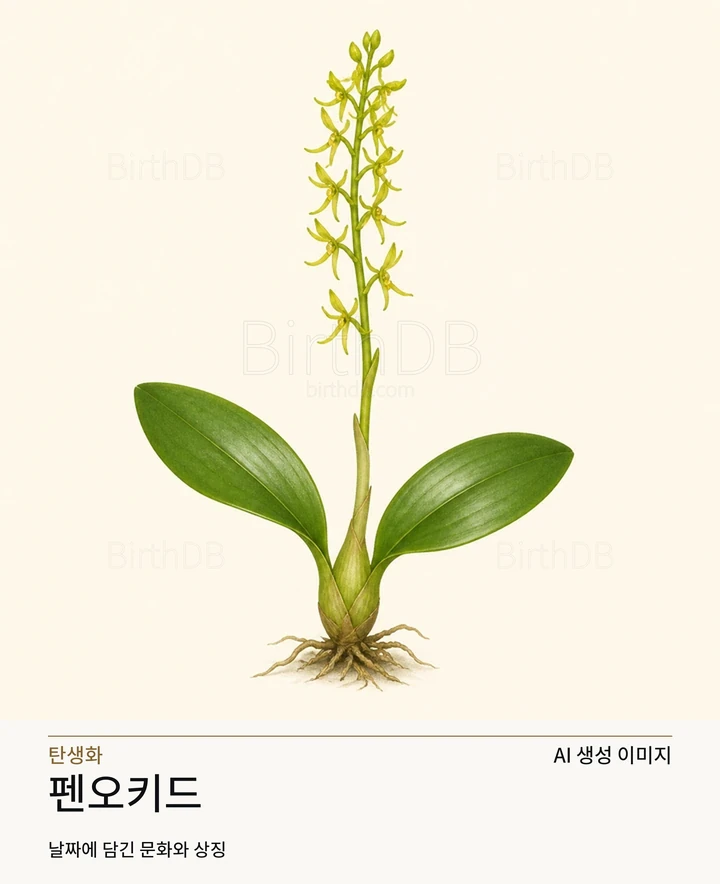 펜오키드 BirthDB AI 상징 일러스트